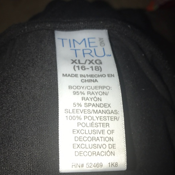 XL TIME & TRU Black Ruffle Sleeve Top (Plus Size) - Picture 6 of 6